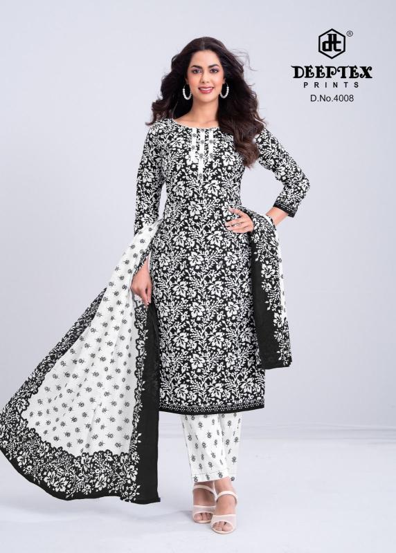 Deeptex aaliza black & white vol-4 ladies dress material wholesale price